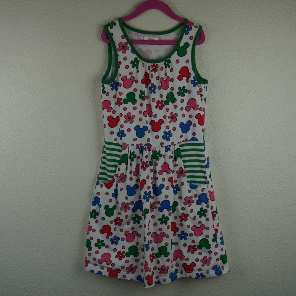 Disney Collection Hanna Andersson Girls 10 White Mickey Mouse Flower Dress‎